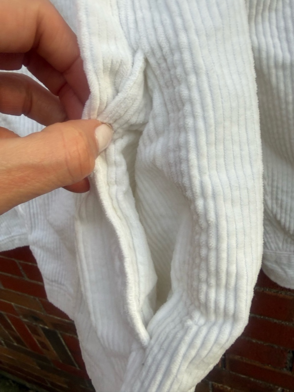American Eagle White Corduroy Shacket Jacket Women’s XL Oversized Button Front - Picture 3 of 10